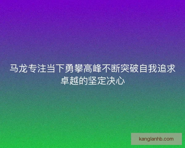马龙专注当下勇攀高峰不断突破自我追求卓越的坚定决心