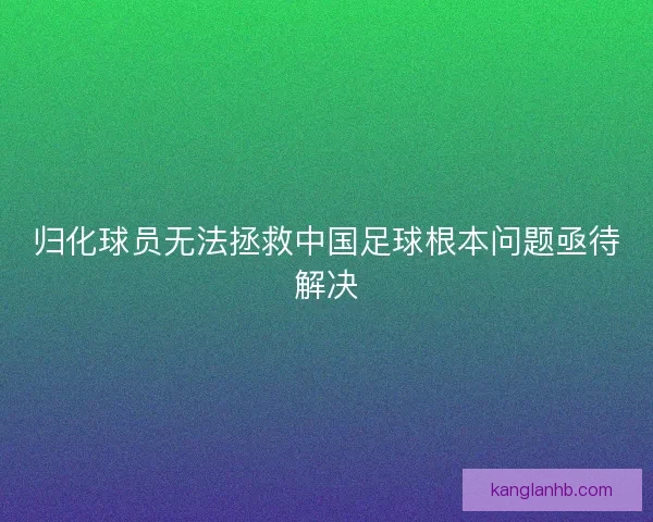 归化球员无法拯救中国足球根本问题亟待解决 归化球员无法拯救中国足球根本问题亟待解决