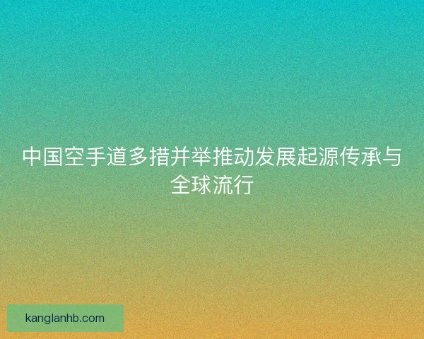 中国空手道多措并举推动发展起源传承与全球流行
