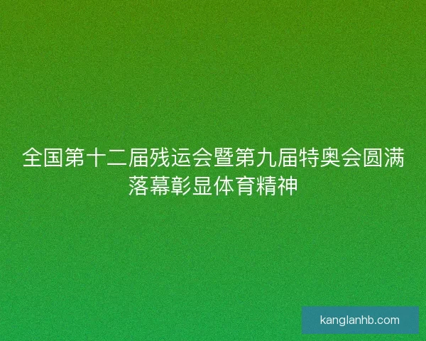 全国第十二届残运会暨第九届特奥会圆满落幕彰显体育精神