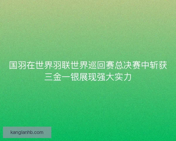国羽在世界羽联世界巡回赛总决赛中斩获三金一银展现强大实力
